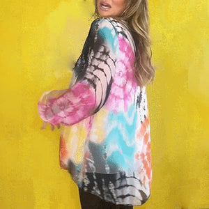 Afslappet V-hals Tie-dye Top