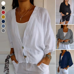 Løstsiddende casual cardigan med to knapper