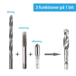 Metriske gevindskærebor 6 stk. (M3 - M10)