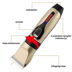 Professionelt dyrehårtrimmersæt