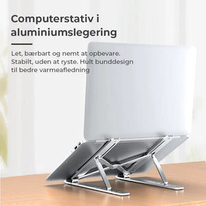 Sammenfoldeligt computerstativ med elevation i aluminiumslegering