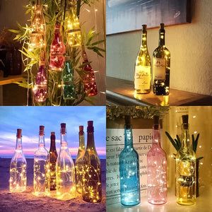 🍾LED vinflaske korkprop natlampe