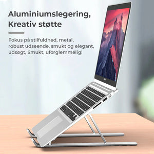 Sammenfoldeligt computerstativ med elevation i aluminiumslegering