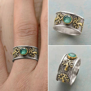 Tree of life vintage ring